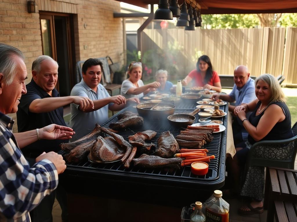 El asado en familia